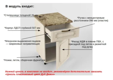 Шкаф нижний с ящиком Рен 50см фото 2