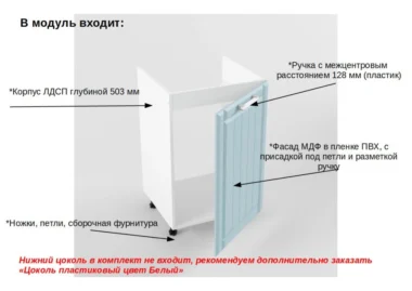 Шкаф нижний под мойку Сильфида 50см фото 2