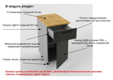 Шкаф нижний с ящиком Тирин 40см фото 2